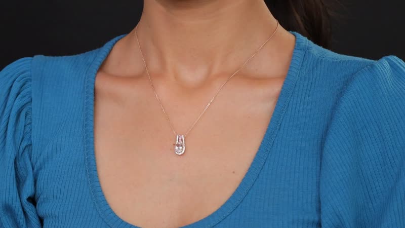 D'Joy Premium Pink Morganite and Multi Gemstone 1.60 ctw Blush Wave Pendant Necklace 20 Inches in 18K Vermeil Rose Gold Over Sterling Silver