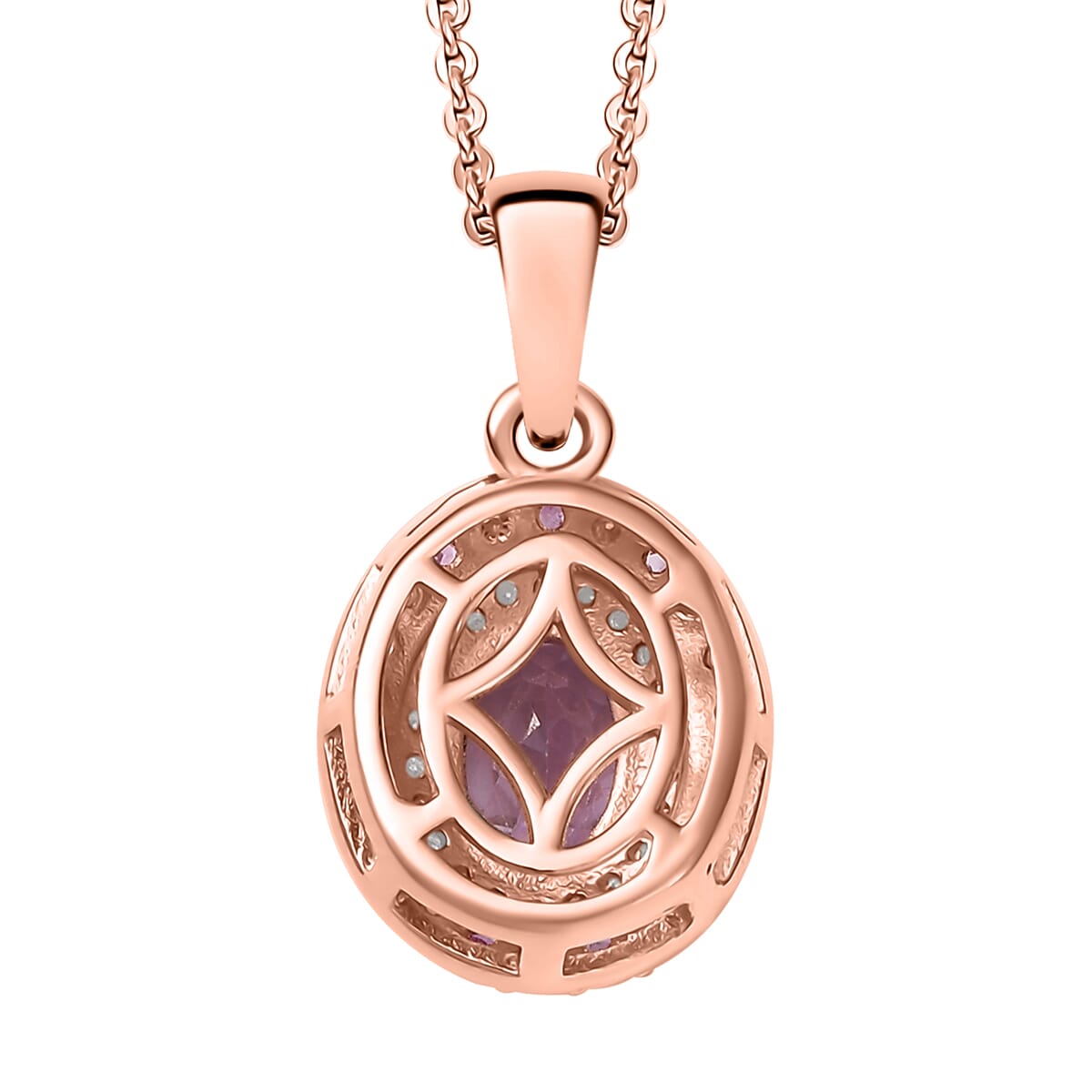 Premium Martha Rocha Kunzite 1.40 ctw Pendant Necklace in 18K Vermeil Rose Gold Over Sterling Silver 20 Inches image number 4