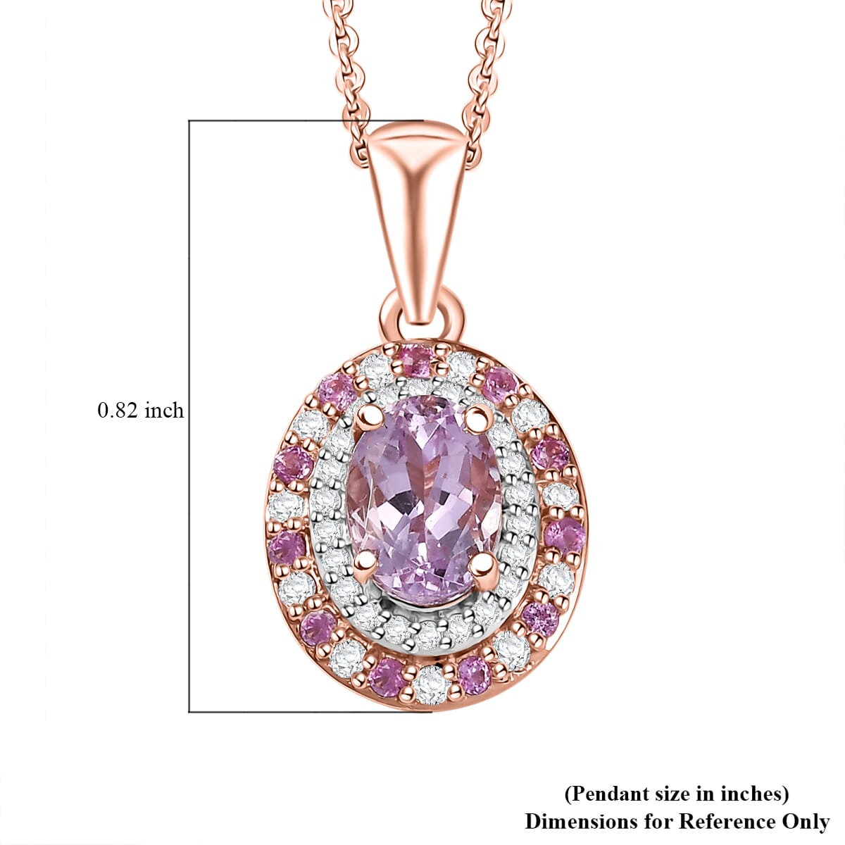 Premium Martha Rocha Kunzite 1.40 ctw Pendant Necklace in 18K Vermeil Rose Gold Over Sterling Silver 20 Inches image number 5