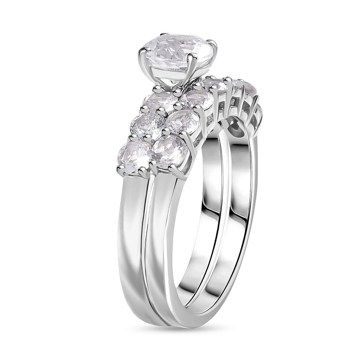 Set of 2 - Golconda Topaz 2.75 ctw Stackable Ring in Platinum Over Sterling Silver (Size 9.0)  image number 3