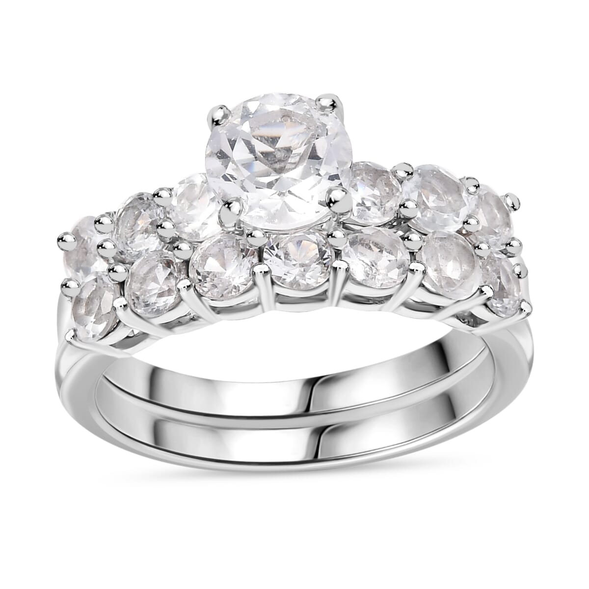 Set of 2 - Golconda Topaz 2.75 ctw Stackable Ring in Platinum Over Sterling Silver (Size 6.00)  image number 0
