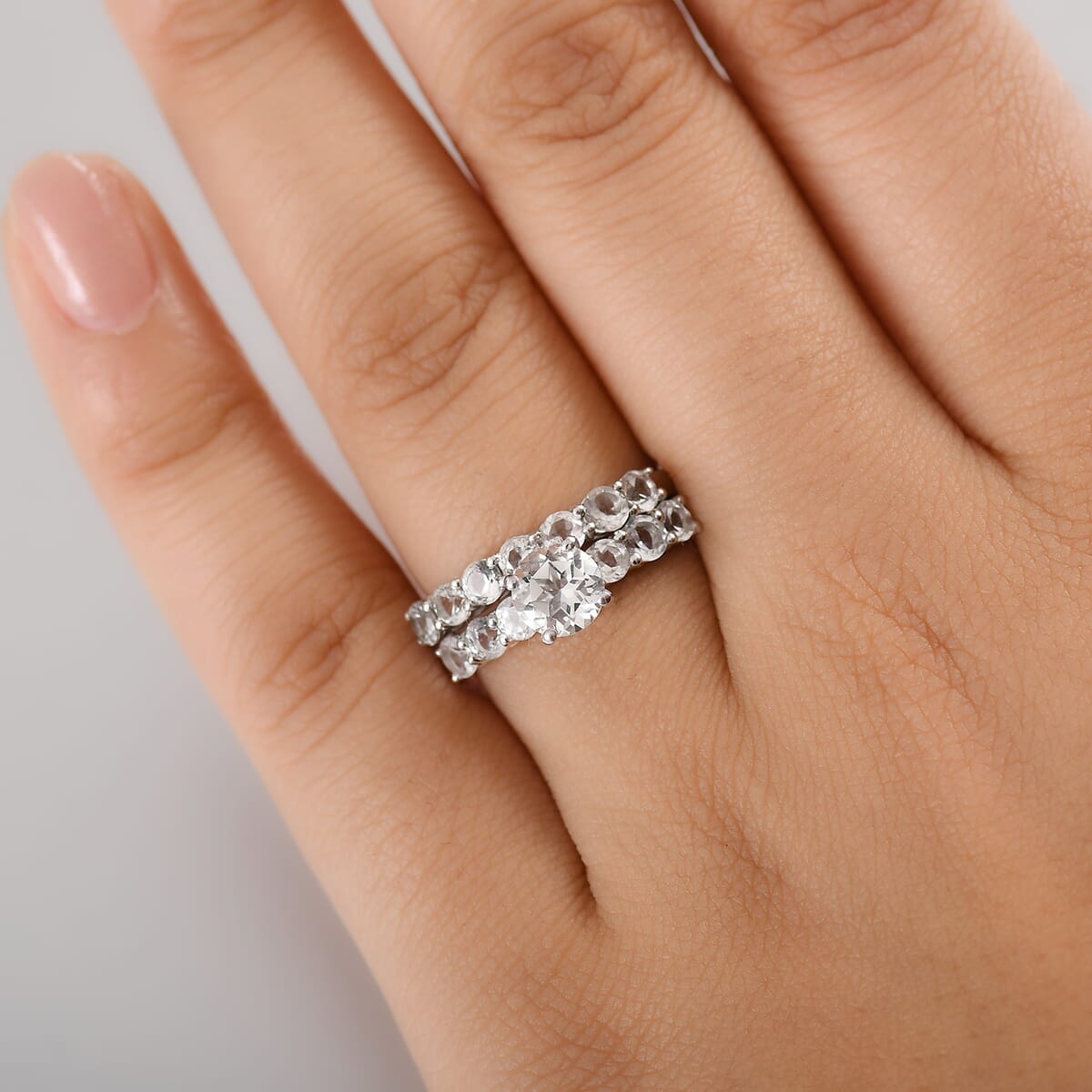 Set of 2 - Golconda Topaz 2.75 ctw Stackable Ring in Platinum Over Sterling Silver (Size 6.00)  image number 2