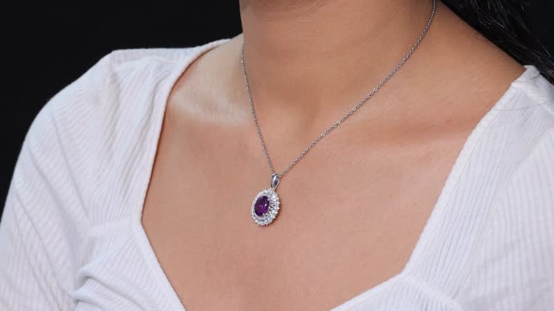 Karis African Amethyst and Multi Gemstone 5.40 ctw Sunflower Pendant in Platinum Bond with Stainless Steel Necklace 20 Inches