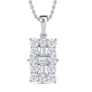 Golconda Topaz 2.65 ctw Vintage Boat Style Pendant Necklace 20 Inches in Platinum Over Sterling Silver 