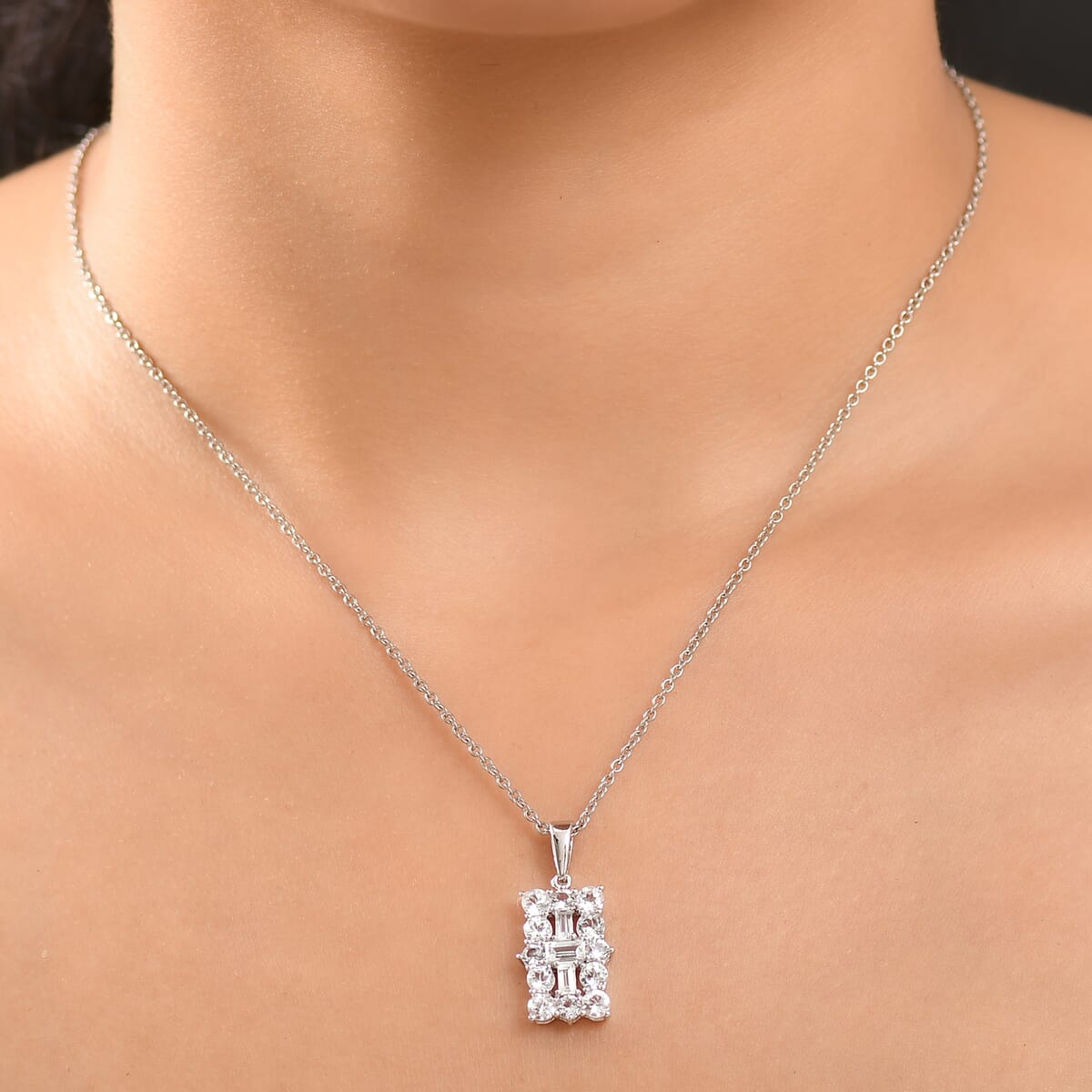 Golconda Topaz 2.65 ctw Pendant Necklace 20 Inches in Platinum Over Sterling Silver  image number 2