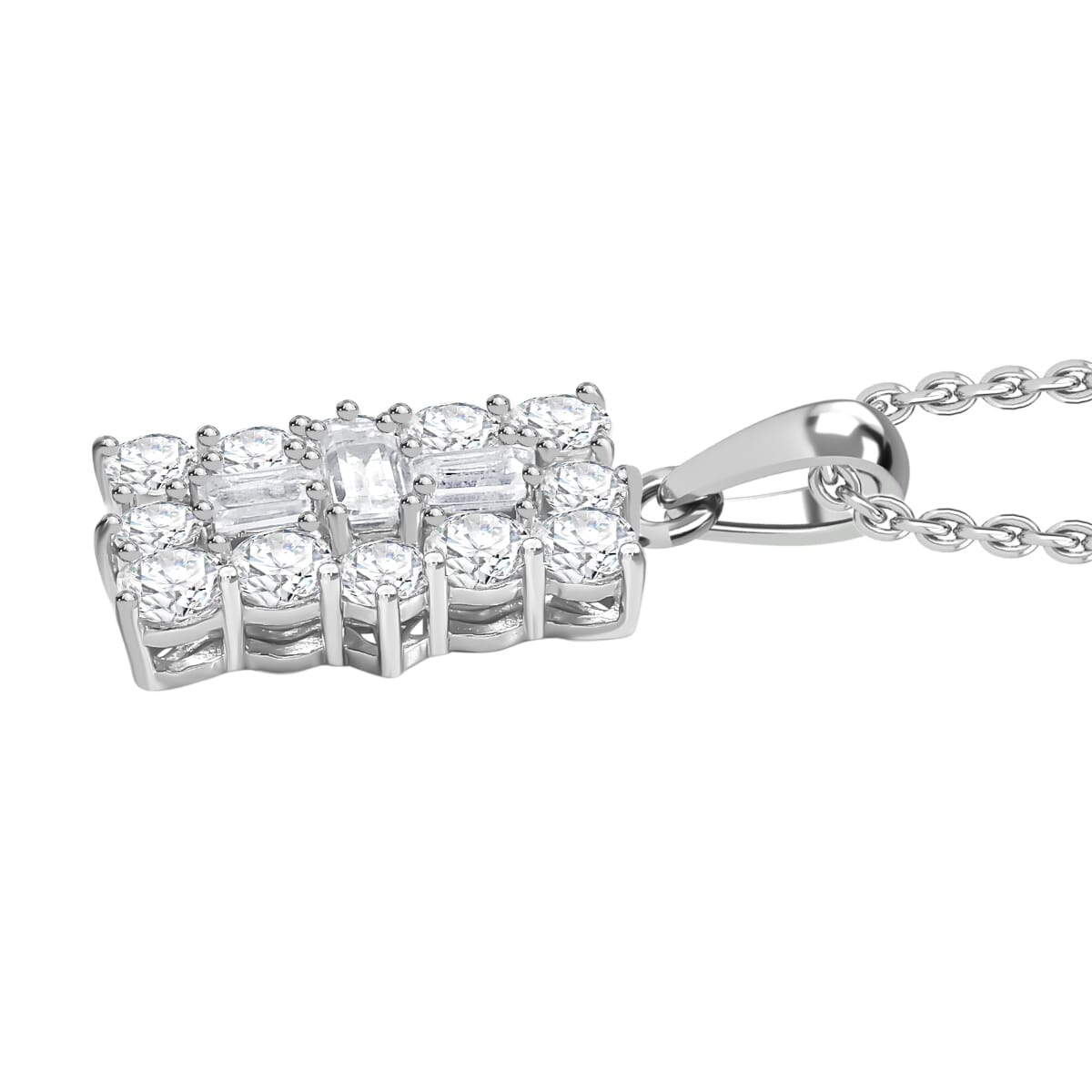 Golconda Topaz 2.65 ctw Pendant Necklace 20 Inches in Platinum Over Sterling Silver  image number 3