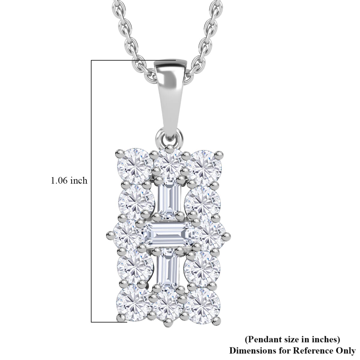 Golconda Topaz 2.65 ctw Pendant Necklace 20 Inches in Platinum Over Sterling Silver  image number 5
