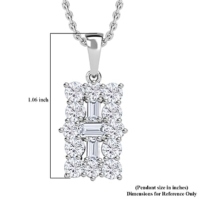 Golconda Topaz 2.65 ctw Vintage Boat Style Pendant Necklace 20 Inches in Platinum Over Sterling Silver 