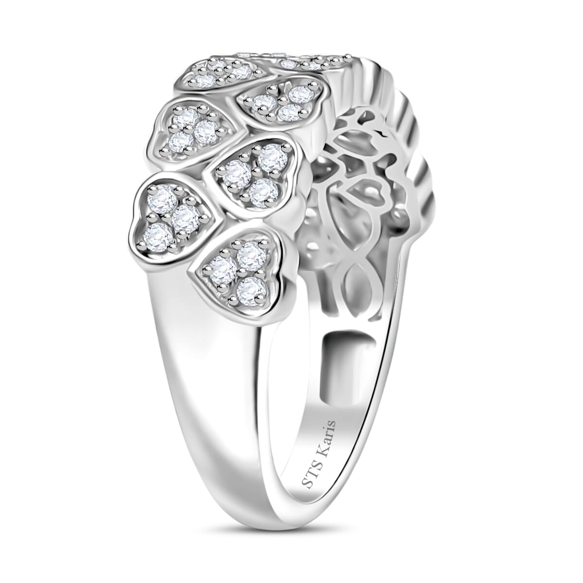 Set of 2 - Karis Golconda Topaz 2.15 ctw Eternal Love Ring (Size 5.0) and Hoop Earrings in Platinum Bond  image number 4
