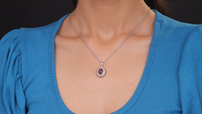Brazilian Cherry Citrine and Multi Gemstone 2.50 ctw Firecracker Pendant Necklace in Platinum Over Sterling Silver 20 Inches