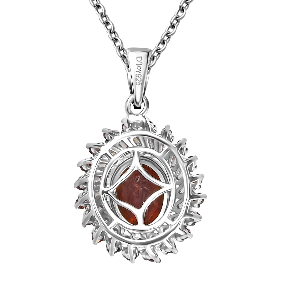 Brazilian Cherry Citrine and Multi Gemstone 2.50 ctw Firecracker Pendant Necklace in Platinum Over Sterling Silver 20 Inches image number 4