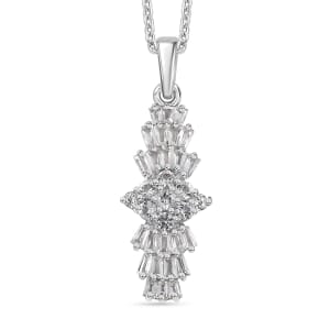 Karis Golconda Topaz 1.30 ctw Ballerina Pendant in Platinum Bond with Stainless Steel Necklace 20 Inches