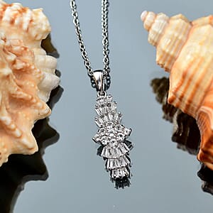 Karis Golconda Topaz 1.30 ctw Ballerina Pendant in Platinum Bond with Stainless Steel Necklace 20 Inches