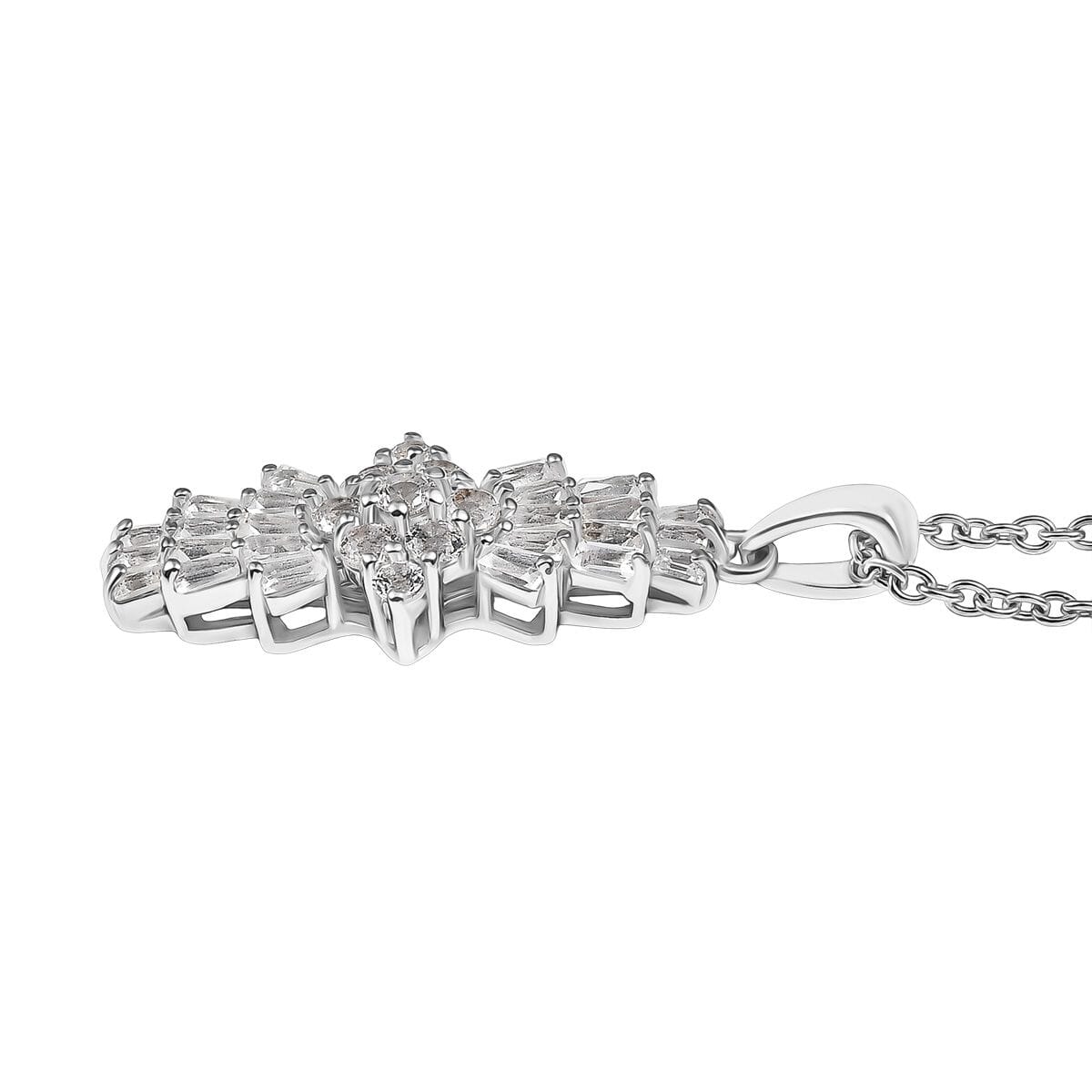 Karis Golconda Topaz 1.30 ctw Ballerina Pendant in Platinum Bond with Stainless Steel Necklace 20 Inches image number 3
