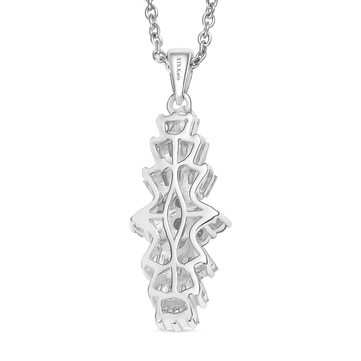 Karis Golconda Topaz 1.30 ctw Ballerina Pendant in Platinum Bond with Stainless Steel Necklace 20 Inches image number 4