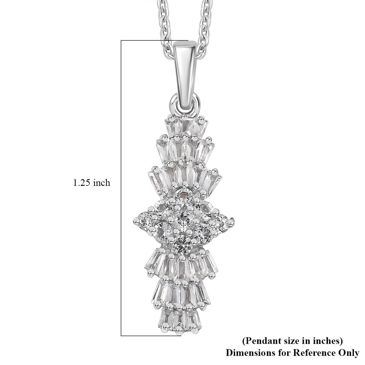 Karis Golconda Topaz 1.30 ctw Ballerina Pendant in Platinum Bond with Stainless Steel Necklace 20 Inches image number 6