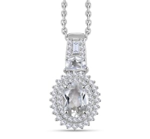 Golconda Topaz 2.20 ctw Vintage Royal Medallions Pendant in Platinum Over Sterling Silver with Stainless Steel Necklace 20 Inches