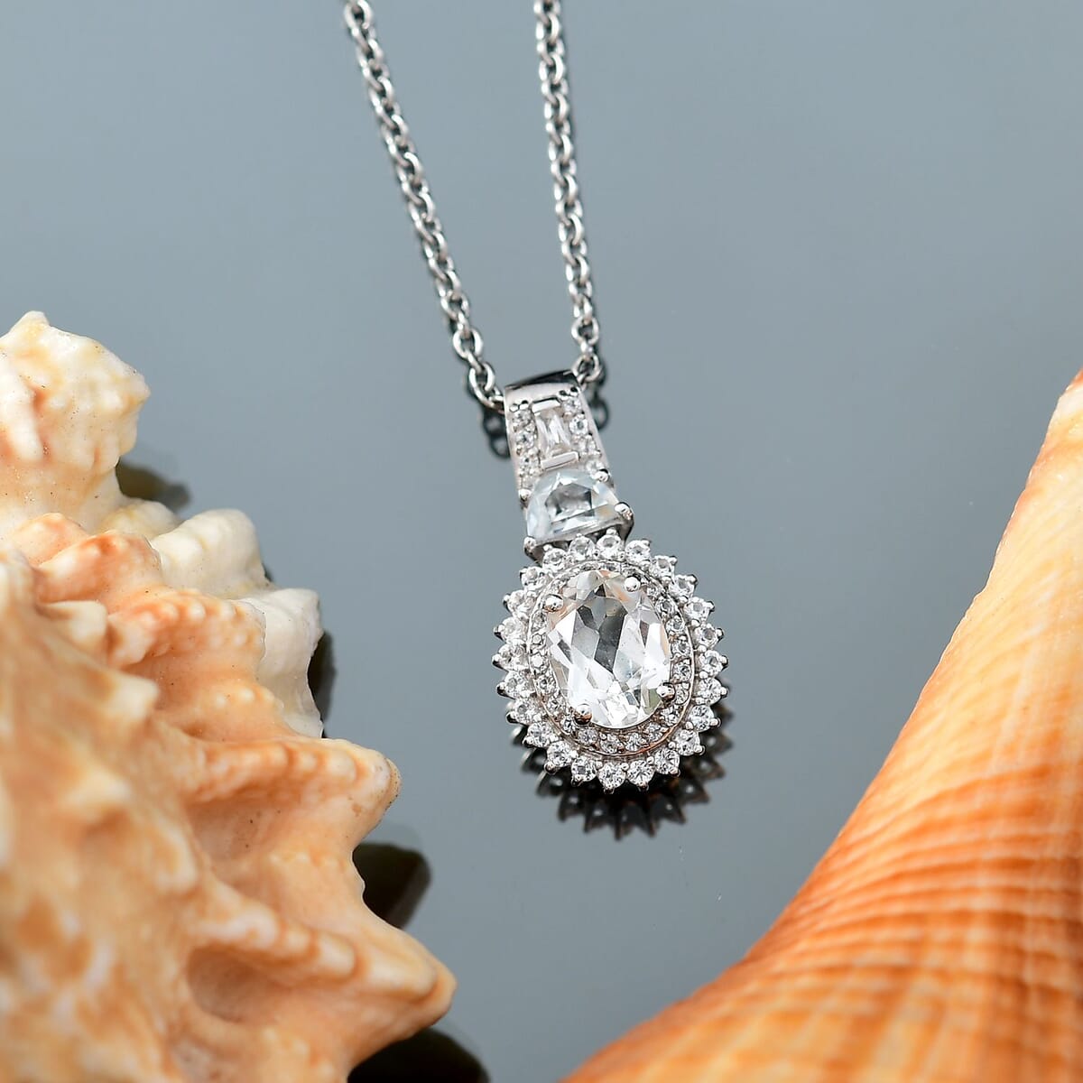 Golconda Topaz 2.20 ctw Vintage Royal Medallions Pendant in Platinum Over Sterling Silver with Stainless Steel Necklace 20 Inches image number 1