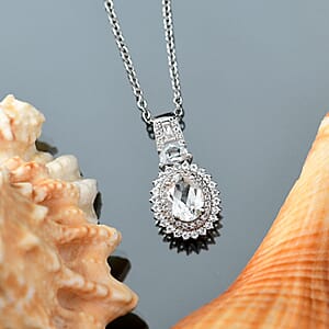 D'Joy Golconda Topaz 2.20 ctw Vintage Royal Medallions Pendant in Platinum Over Sterling Silver with Stainless Steel Necklace 20 Inches