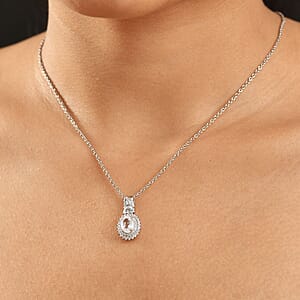 D'Joy Golconda Topaz 2.20 ctw Vintage Royal Medallions Pendant in Platinum Over Sterling Silver with Stainless Steel Necklace 20 Inches