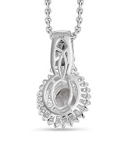 D'Joy Golconda Topaz 2.20 ctw Vintage Royal Medallions Pendant in Platinum Over Sterling Silver with Stainless Steel Necklace 20 Inches