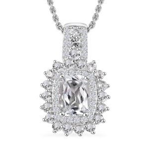 Golconda Topaz 3.10 ctw Royal European Heirlooms Pendant in Platinum Over Sterling Silver with Stainless Steel Necklace 20 Inches