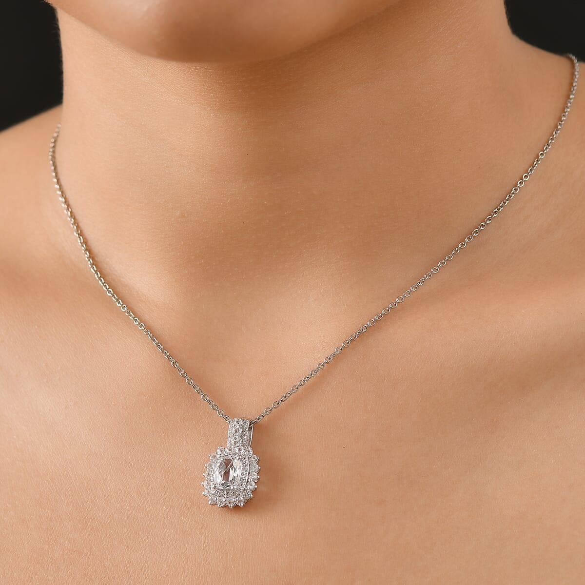 Golconda Topaz 3.10 ctw Royal European Heirlooms Pendant in Platinum Over Sterling Silver with Stainless Steel Necklace 20 Inches image number 2