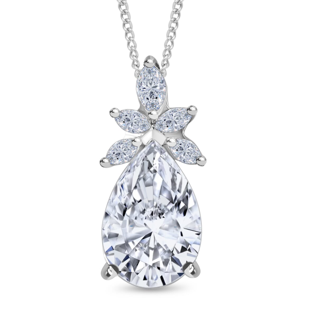 IGI Certified Luxuriant Lab Grown Diamond E-F VS 2.00 ctw Elysian Bloom Pendant Necklace in 950 Platinum 20 Inches image number 0
