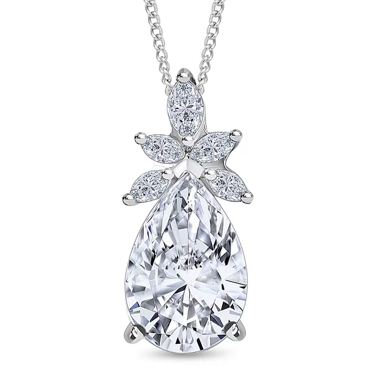 IGI Certified Luxuriant Lab Grown Diamond E-F VS 2.00 ctw Elysian Bloom Pendant Necklace in 950 Platinum 20 Inches