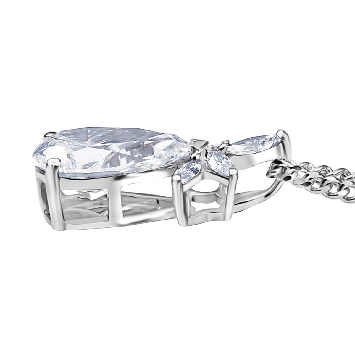 IGI Certified Luxuriant Lab Grown Diamond E-F VS 2.00 ctw Elysian Bloom Pendant Necklace in 950 Platinum 20 Inches image number 3