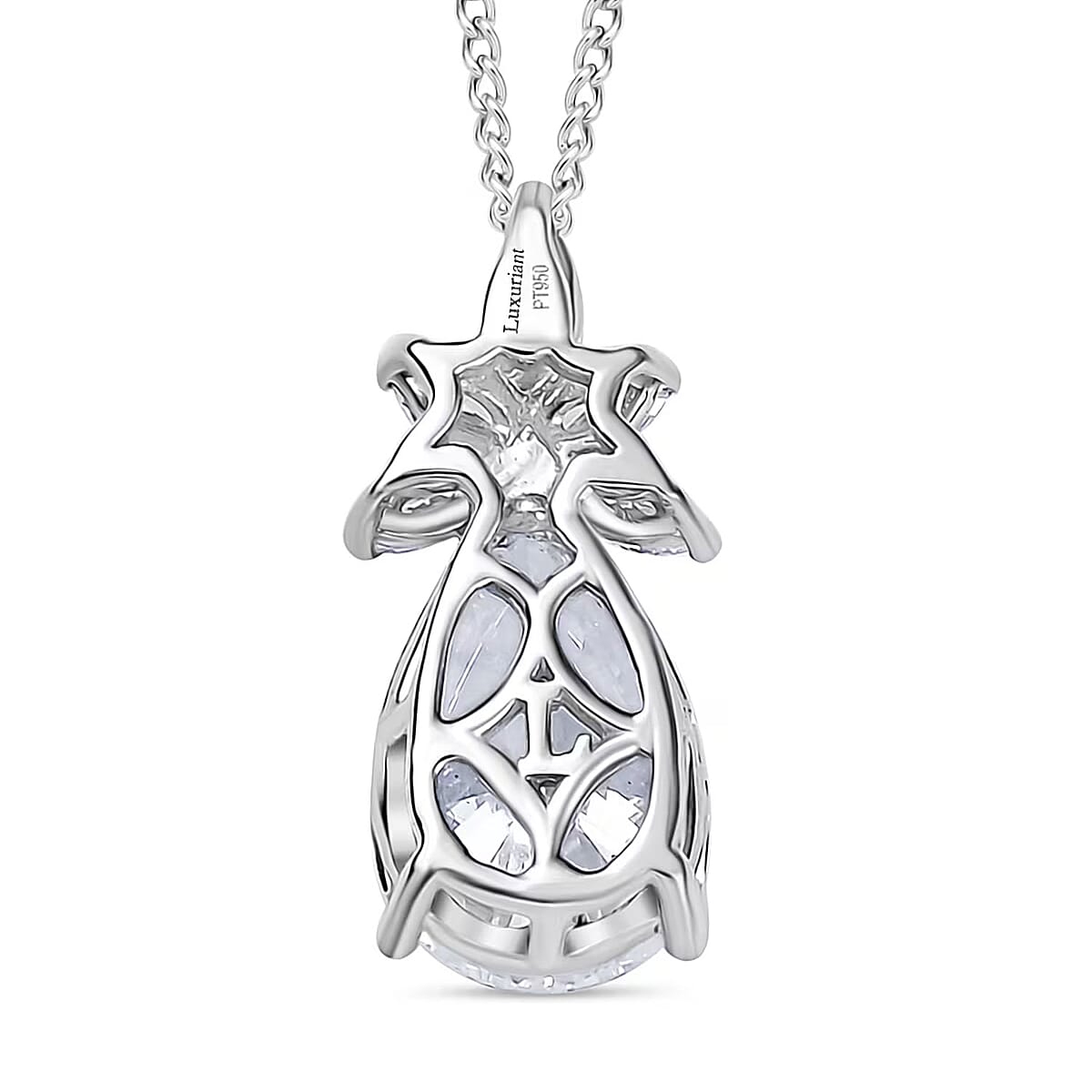 IGI Certified Luxuriant Lab Grown Diamond E-F VS 2.00 ctw Elysian Bloom Pendant Necklace in 950 Platinum 20 Inches image number 7