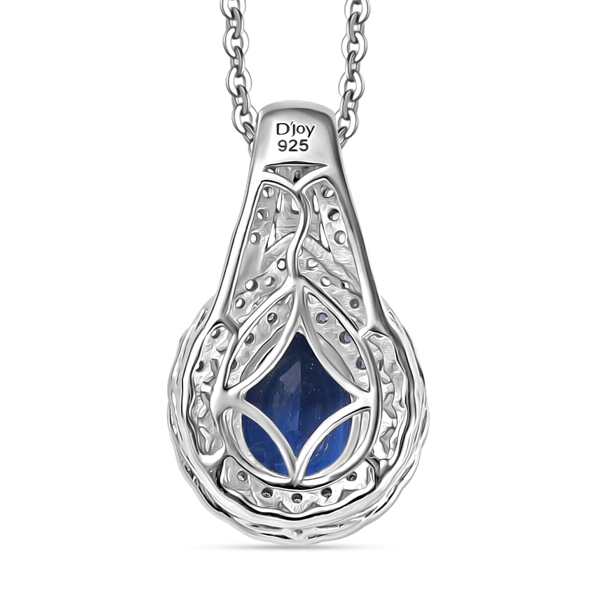Kashmir Kyanite and Multi Gemstone 2.70 ctw Water Ripples Pendant Necklace in Rhodium Over Sterling Silver 20 Inches image number 4