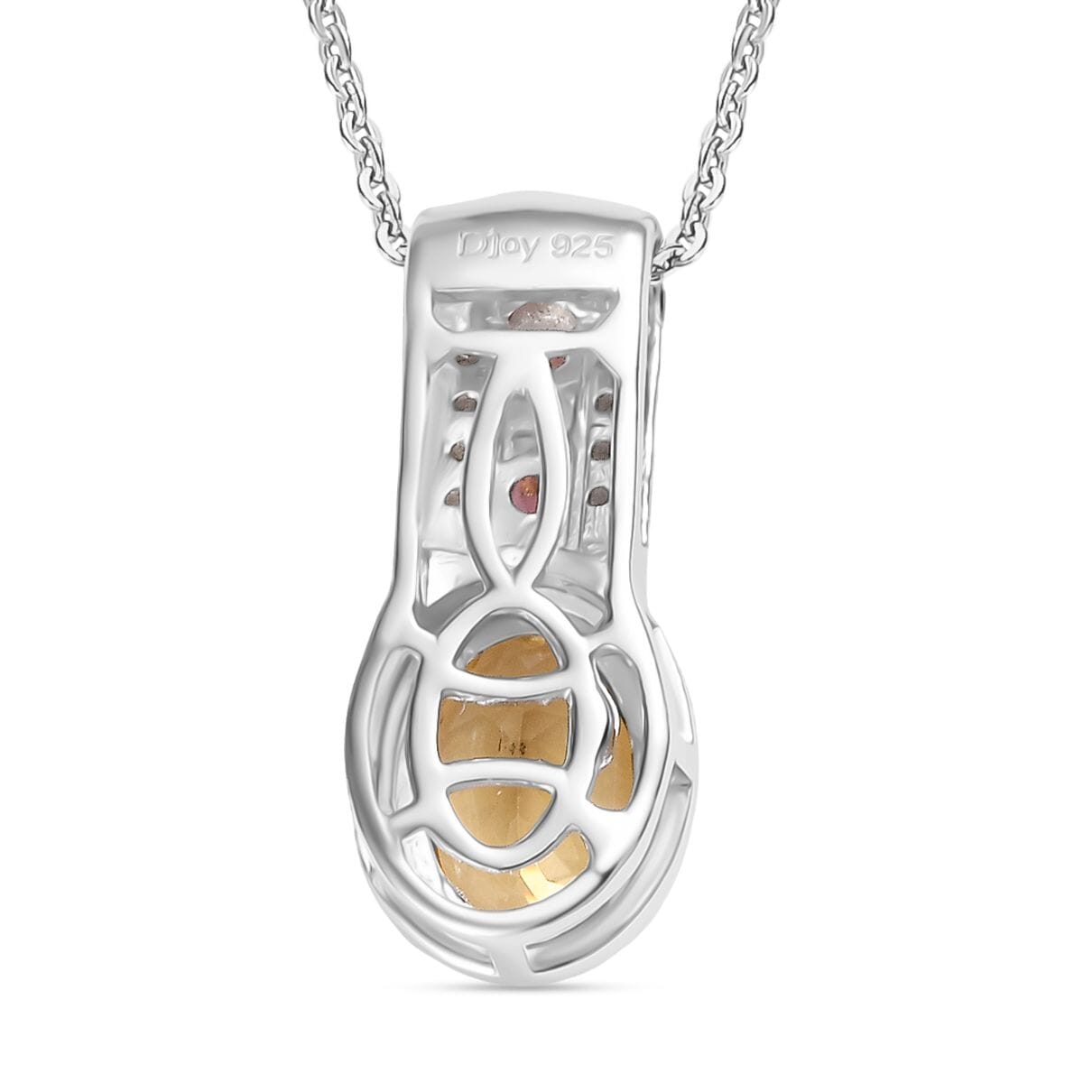 Mocha Scapolite and Multi Gemstone 1.35 ctw Pendant Necklace 20 Inches in Rhodium Over Sterling Silver image number 3