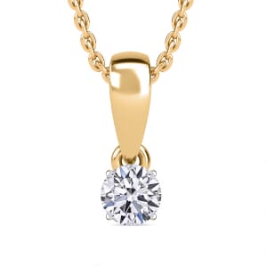 Luxuriant Lab Grown Diamond 0.50 ctw Pendant Necklace in 18K Vermeil Yellow Gold Over Sterling Silver 20 Inches