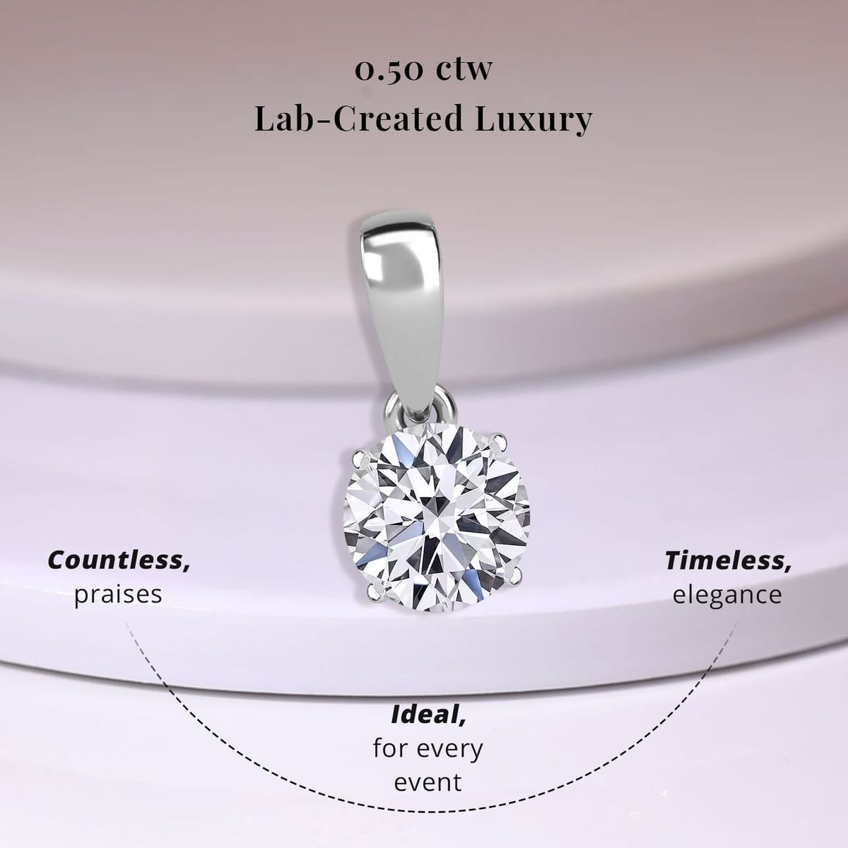 Luxuriant Lab Grown Diamond 0.50 ctw Pendant Necklace in Rhodium Over Sterling Silver 20 Inches image number 2