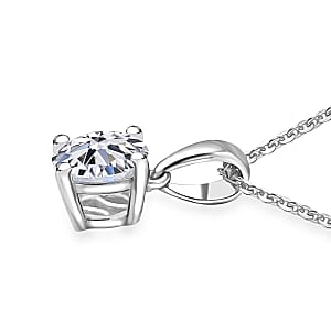 Luxuriant Lab Grown Diamond Pendant Necklace in Rhodium Over Sterling Silver 1.10 ctw (E-F, VS) (20 Inches)