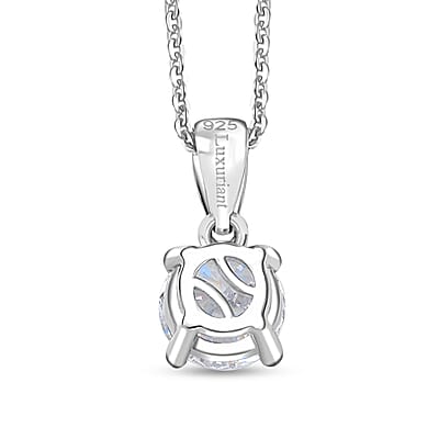 Luxuriant Lab Grown Diamond Pendant Necklace in Rhodium Over Sterling Silver 1.10 ctw (E-F, VS) (20 Inches)