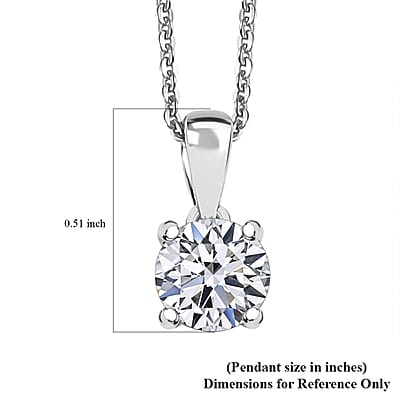 Luxuriant Lab Grown Diamond Pendant Necklace in Rhodium Over Sterling Silver 1.10 ctw (E-F, VS) (20 Inches)