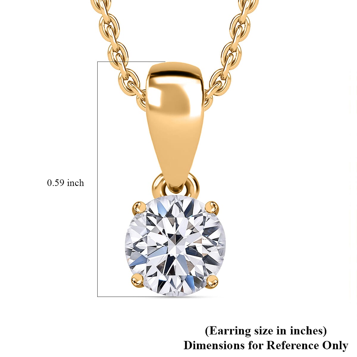 Luxuriant Lab Grown Diamond E-F VS 1.10 ctw Pendant Necklace in 18K Vermeil Yellow Gold Over Sterling Silver 20 Inches image number 9