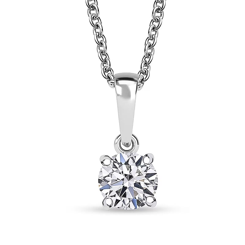 Luxuriant Lab Grown Diamond VS 0.50 ctw Pendant Necklace in 14K White Gold 20 Inches