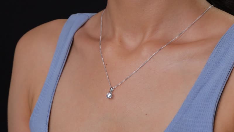 Luxuriant Lab Grown Diamond VS 0.50 ctw Pendant Necklace in 14K White Gold 20 Inches