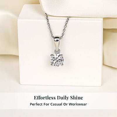 Luxuriant Lab Grown Diamond VS 0.50 ctw Pendant Necklace in 14K White Gold 20 Inches