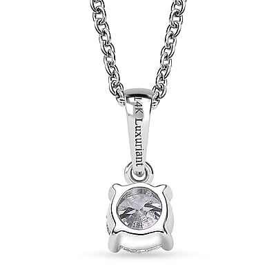 Luxuriant Lab Grown Diamond VS 0.50 ctw Pendant Necklace in 14K White Gold 20 Inches