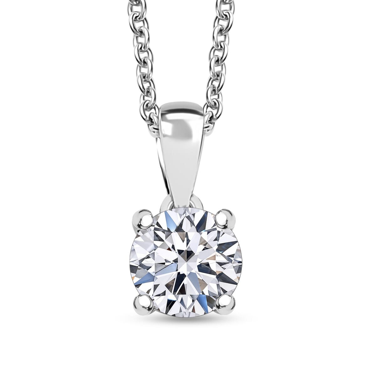 Luxuriant Lab Grown Diamond E-F VS 1.00 ctw Pendant Necklace in 14K White Gold 20 Inches image number 0
