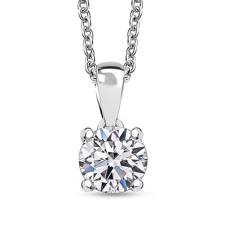 Luxuriant Lab Grown Diamond E-F VS 1.00 ctw Pendant Necklace in 14K White Gold 20 Inches