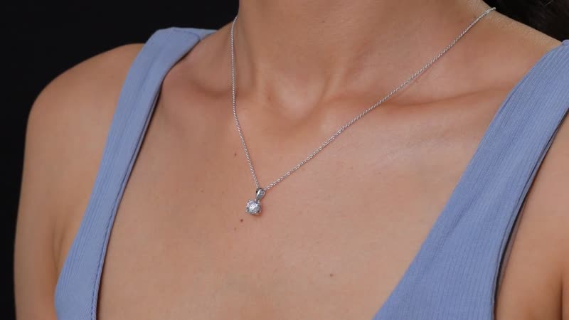 Luxuriant Lab Grown Diamond E-F VS 1.00 ctw Pendant Necklace in 14K White Gold 20 Inches