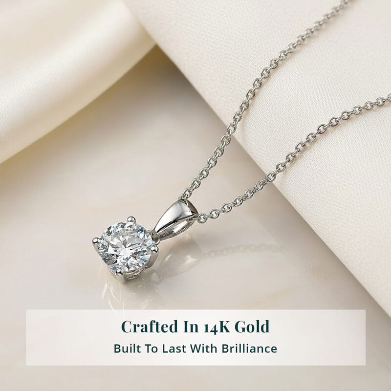 Luxuriant Lab Grown Diamond E-F VS 1.00 ctw Pendant Necklace in 14K White Gold 20 Inches