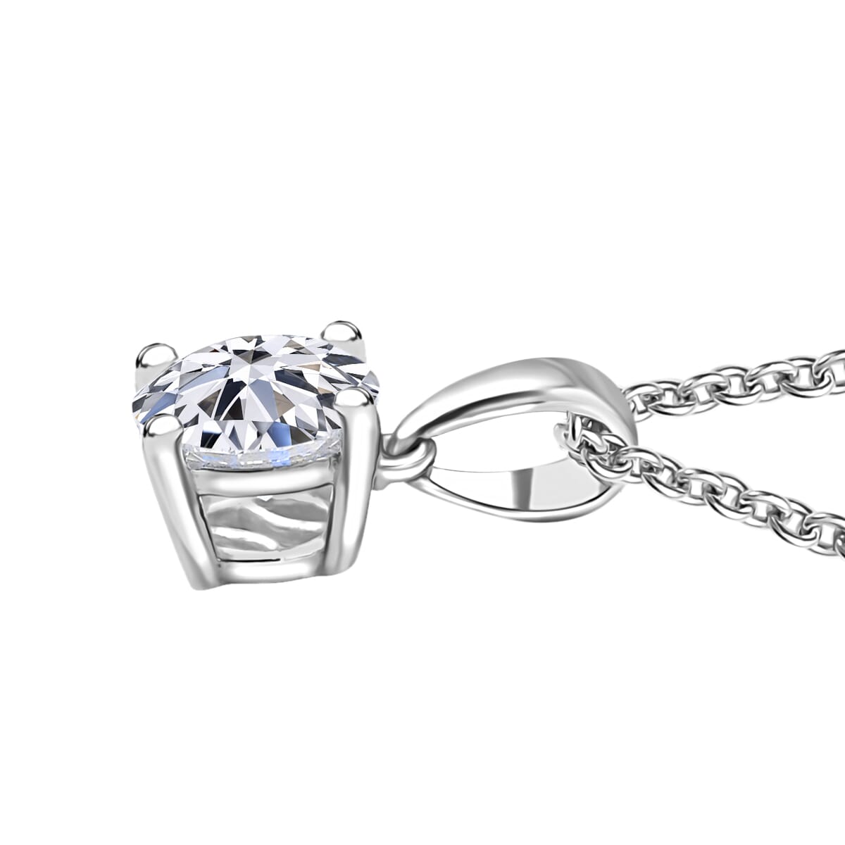 Luxuriant Lab Grown Diamond E-F VS 1.00 ctw Pendant Necklace in 14K White Gold 20 Inches image number 3