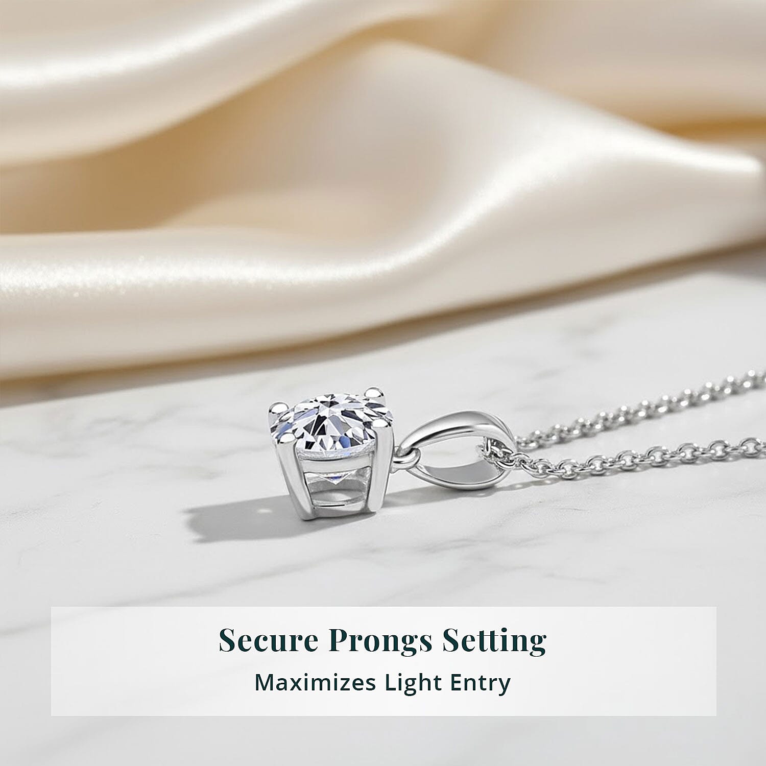 Luxuriant Lab Grown Diamond E-F VS 1.00 ctw Pendant Necklace in 14K White Gold 20 Inches
