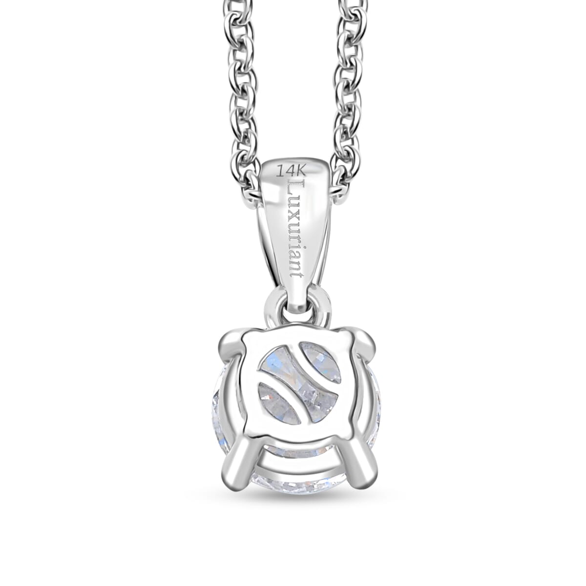 Luxuriant Lab Grown Diamond E-F VS 1.00 ctw Pendant Necklace in 14K White Gold 20 Inches image number 4